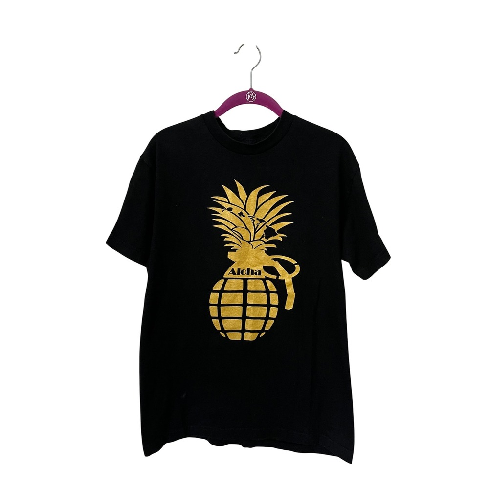 Aloha Pineapple Grenade T-Shirt Men's Medium Black